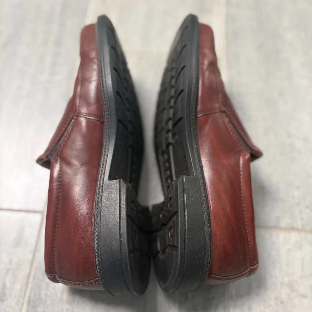 Ecco Leather Slip-On Loafers Light Brown Dress Casual Shoes Size EU 43/US 9-9.5